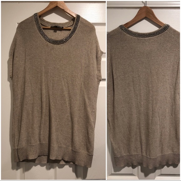 LOVE MOSCHINO: Embellished Short/S Sweater Sz; L - Picture 2 of 6